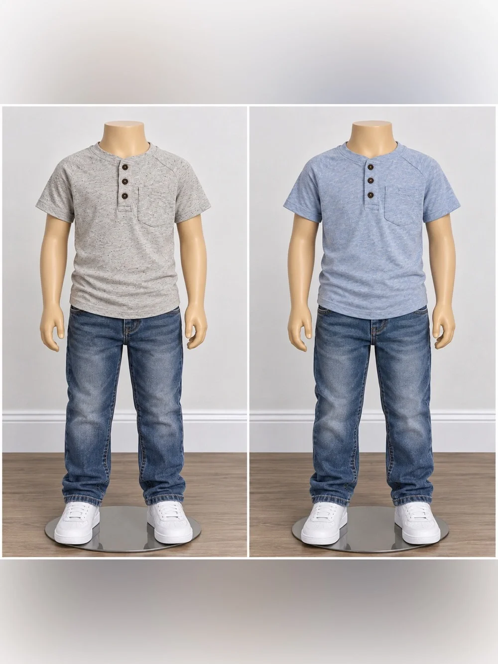 SIMPLE JOYS BY CARTERS Blue & Gray Boys Kids Tees size 8 Lot of 2